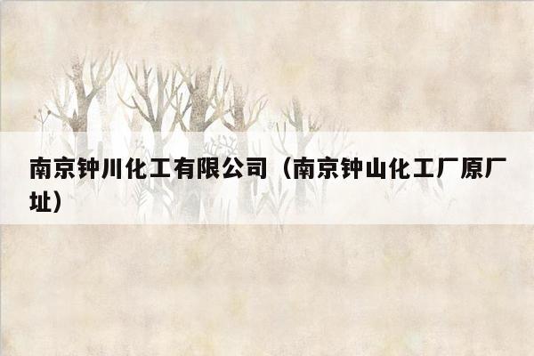 南京钟川化工有限公司（南京钟山化工厂原厂址）