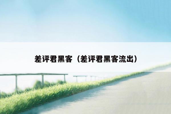 差评君黑客（差评君黑客流出）