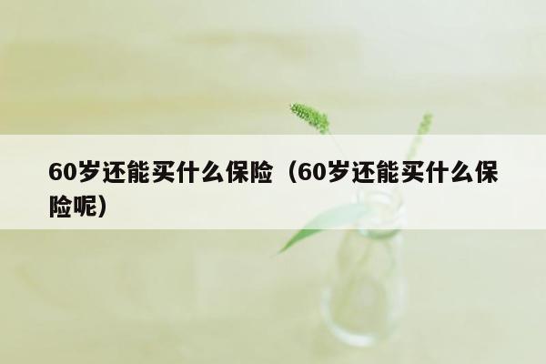 60岁还能买什么保险（60岁还能买什么保险呢）