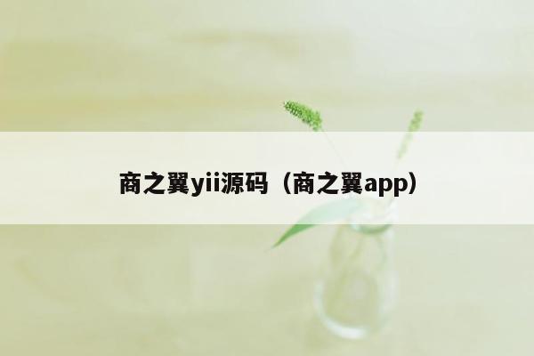 商之翼yii源码（商之翼app）