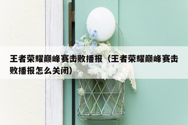 王者荣耀巅峰赛击败播报（王者荣耀巅峰赛击败播报怎么关闭）