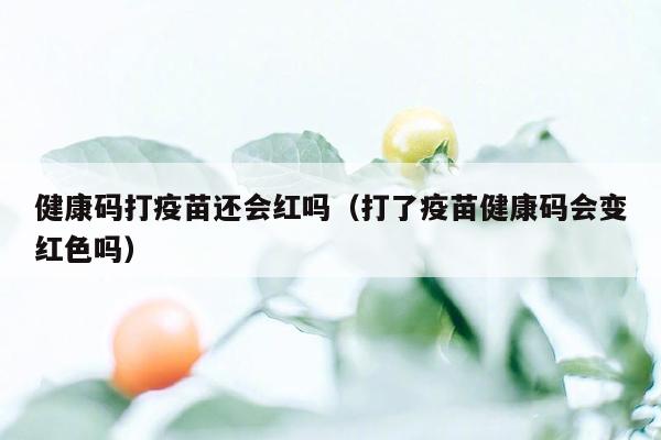 健康码打疫苗还会红吗（打了疫苗健康码会变红色吗）