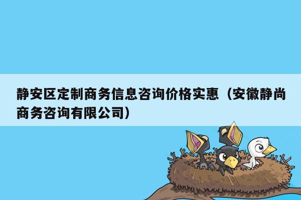 静安区定制商务信息咨询价格实惠（安徽静尚商务咨询有限公司）