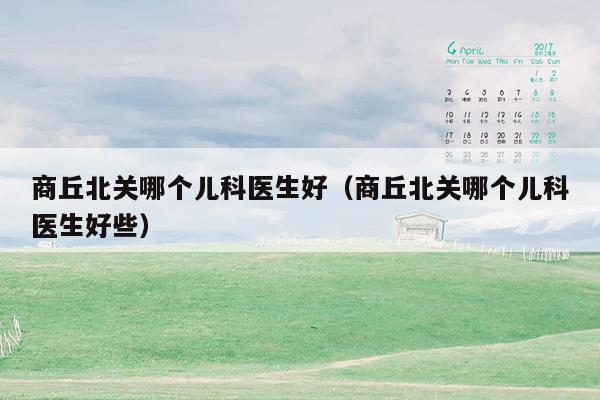 商丘北关哪个儿科医生好（商丘北关哪个儿科医生好些）