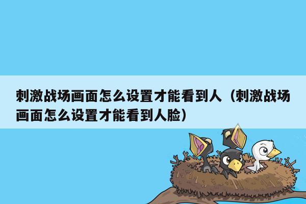 刺激战场画面怎么设置才能看到人（刺激战场画面怎么设置才能看到人脸）