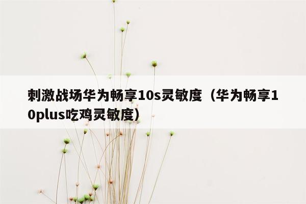 刺激战场华为畅享10s灵敏度（华为畅享10plus吃鸡灵敏度）