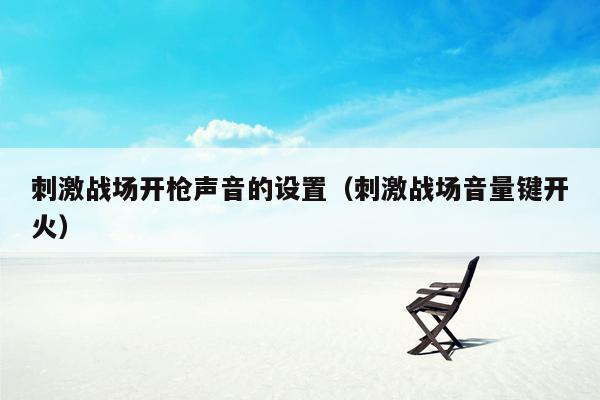 刺激战场开枪声音的设置（刺激战场音量键开火）