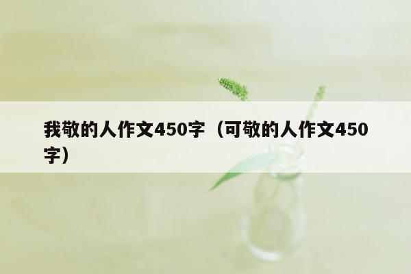 我敬的人作文450字（可敬的人作文450字）