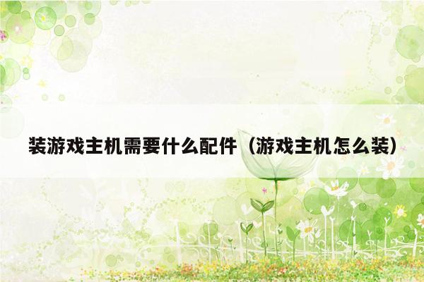 装游戏主机需要什么配件（游戏主机怎么装）