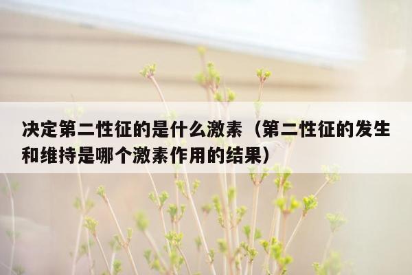 决定第二性征的是什么激素（第二性征的发生和维持是哪个激素作用的结果）