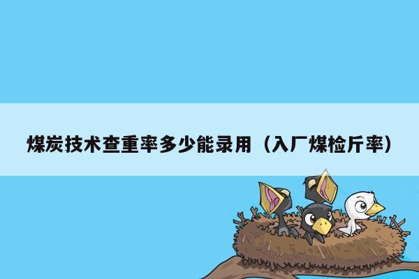 煤炭技术查重率多少能录用（入厂煤检斤率）