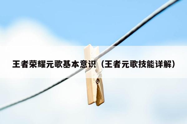 王者荣耀元歌基本意识（王者元歌技能详解）