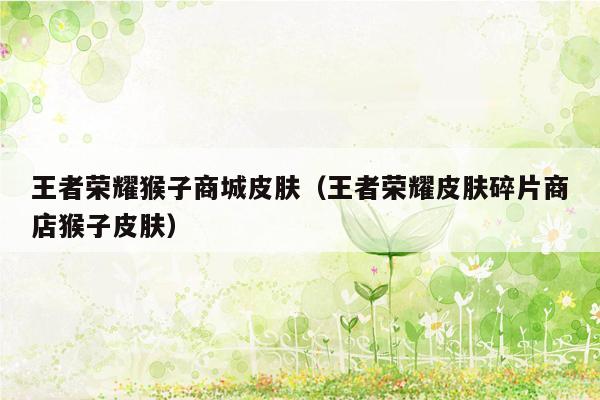 王者荣耀猴子商城皮肤（王者荣耀皮肤碎片商店猴子皮肤）