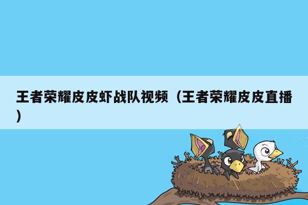 王者荣耀皮皮虾战队视频（王者荣耀皮皮直播）