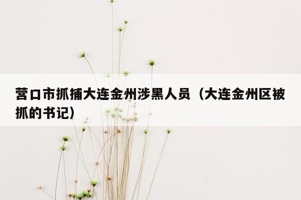 营口市抓捕大连金州涉黑人员（大连金州区被抓的书记）