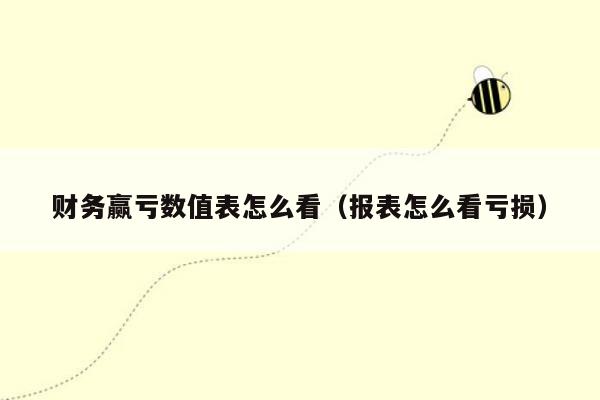 财务赢亏数值表怎么看（报表怎么看亏损）