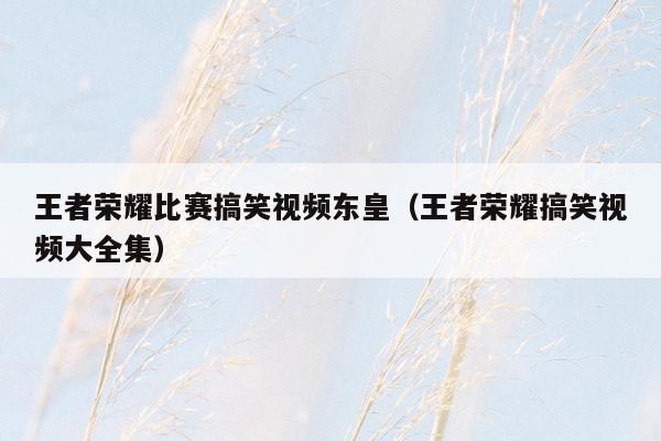 王者荣耀比赛搞笑视频东皇（王者荣耀搞笑视频大全集）