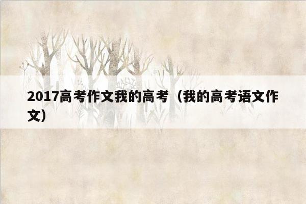 2017高考作文我的高考（我的高考语文作文）