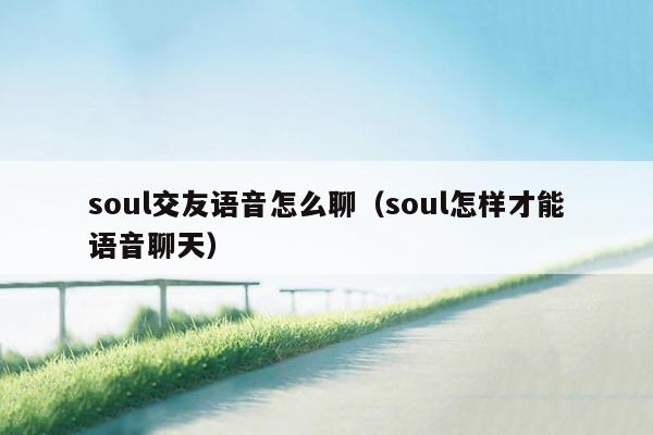 soul交友语音怎么聊（soul怎样才能语音聊天）