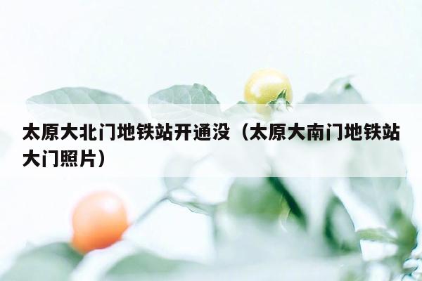 太原大北门地铁站开通没（太原大南门地铁站大门照片）