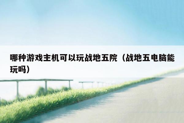 哪种游戏主机可以玩战地五院（战地五电脑能玩吗）