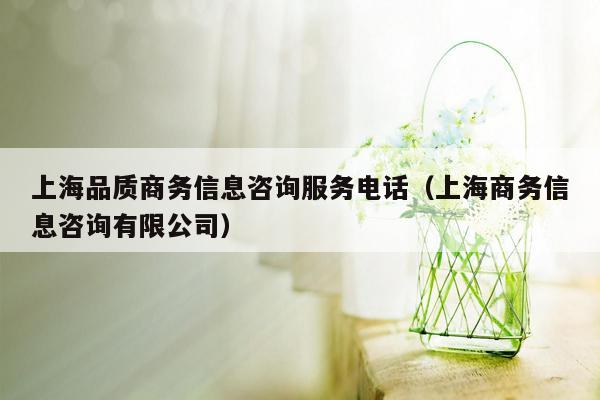 上海品质商务信息咨询服务电话（上海商务信息咨询有限公司）