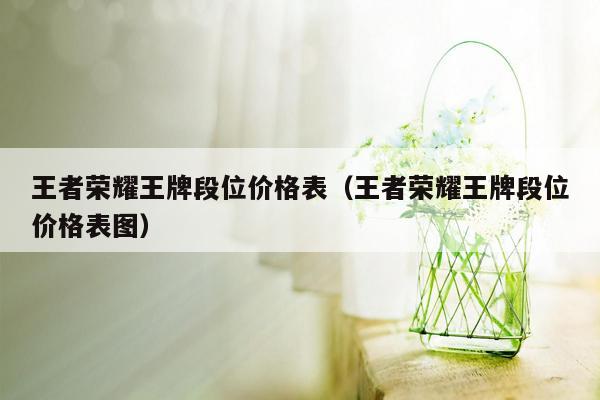 王者荣耀王牌段位价格表（王者荣耀王牌段位价格表图）