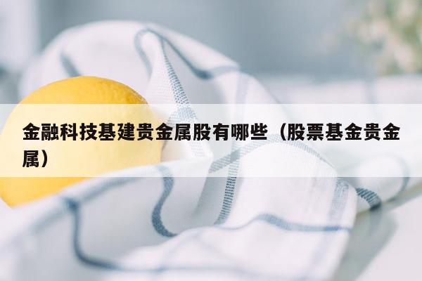 金融科技基建贵金属股有哪些（股票基金贵金属）