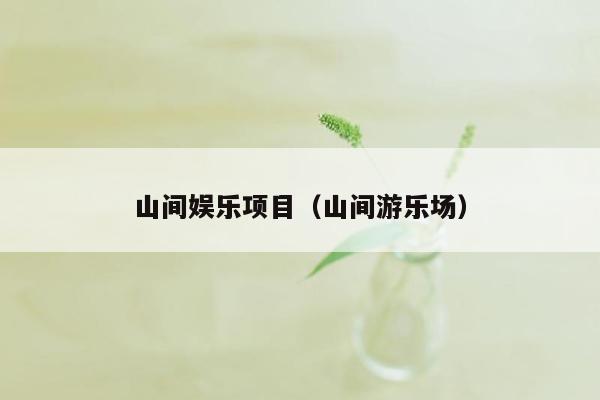 山间娱乐项目（山间游乐场）