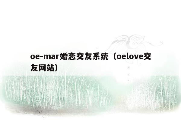 oe-mar婚恋交友系统（oelove交友网站）