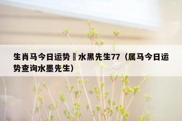 生肖马今日运势巜水黑先生77（属马今日运势查询水墨先生）