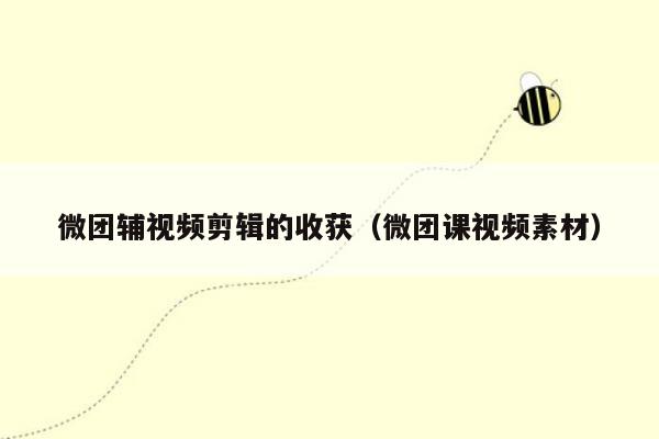 微团辅视频剪辑的收获（微团课视频素材）