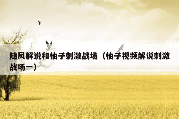 随风解说和柚子刺激战场（柚子视频解说刺激战场一）