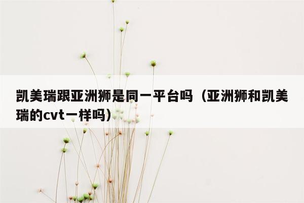 凯美瑞跟亚洲狮是同一平台吗（亚洲狮和凯美瑞的cvt一样吗）