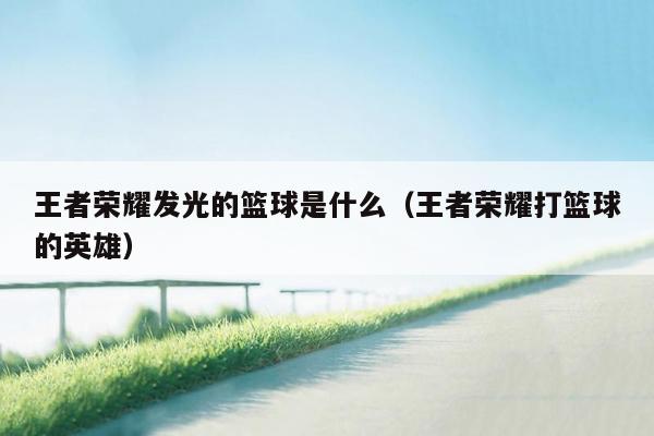 王者荣耀发光的篮球是什么（王者荣耀打篮球的英雄）