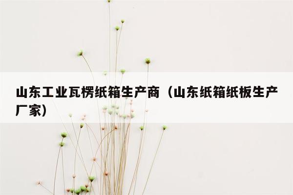 山东工业瓦楞纸箱生产商（山东纸箱纸板生产厂家）