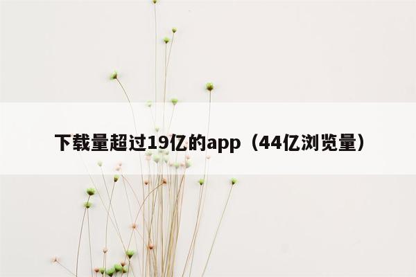 下载量超过19亿的app（44亿浏览量）