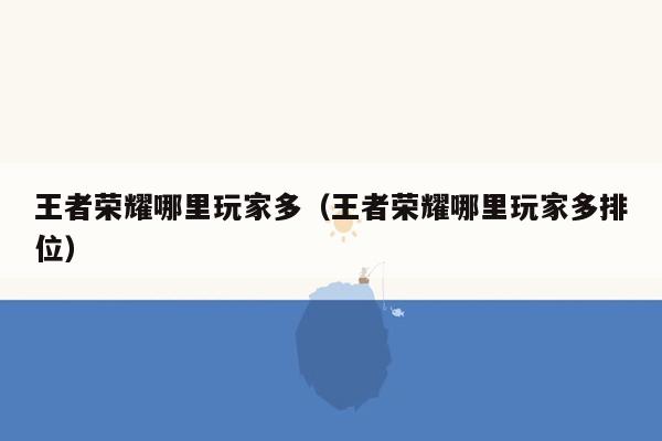 王者荣耀哪里玩家多（王者荣耀哪里玩家多排位）