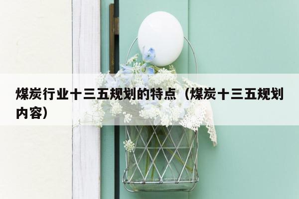 煤炭行业十三五规划的特点（煤炭十三五规划内容）