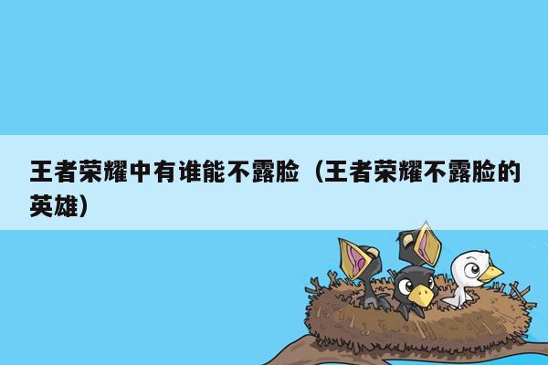 王者荣耀中有谁能不露脸（王者荣耀不露脸的英雄）
