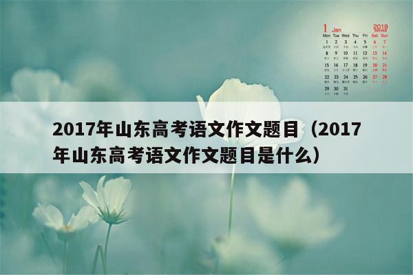 2017年山东高考语文作文题目（2017年山东高考语文作文题目是什么）
