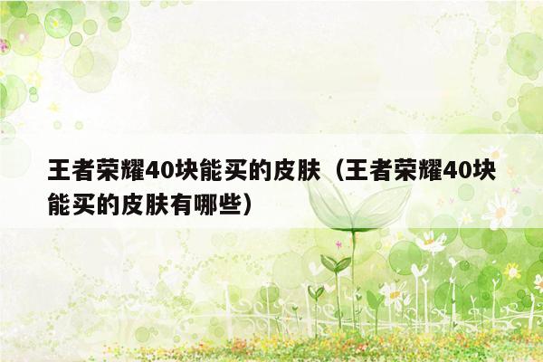 王者荣耀40块能买的皮肤（王者荣耀40块能买的皮肤有哪些）
