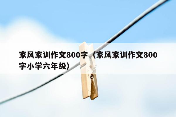 家风家训作文800字（家风家训作文800字小学六年级）