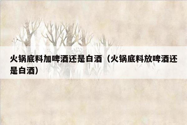 火锅底料加啤酒还是白酒（火锅底料放啤酒还是白酒）