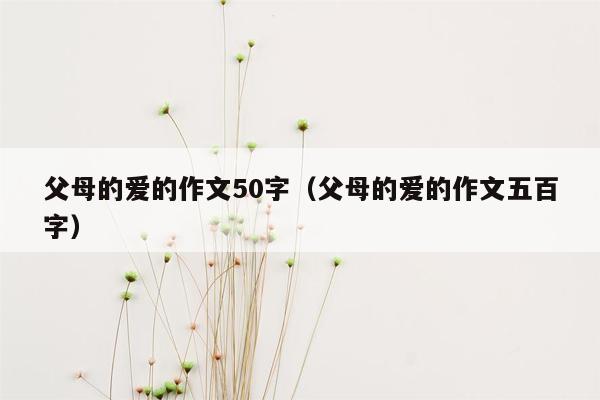 父母的爱的作文50字（父母的爱的作文五百字）