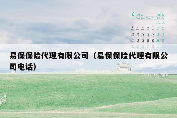 易保保险代理有限公司（易保保险代理有限公司电话）
