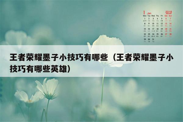 王者荣耀墨子小技巧有哪些（王者荣耀墨子小技巧有哪些英雄）