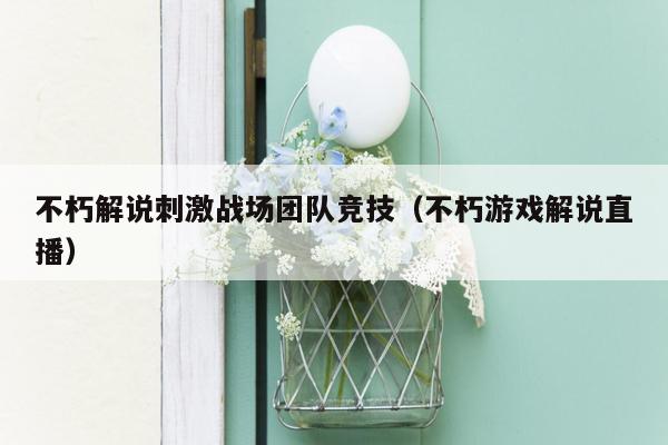 不朽解说刺激战场团队竞技（不朽游戏解说直播）
