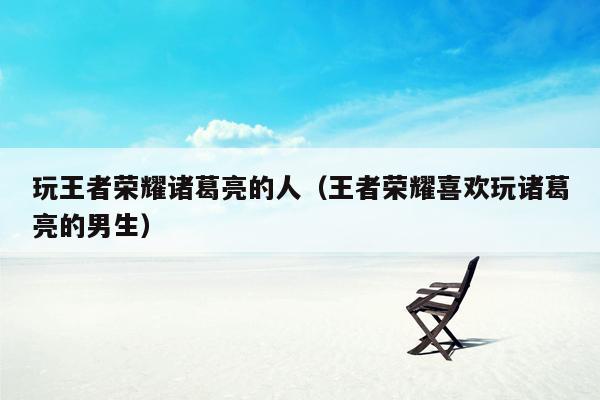 玩王者荣耀诸葛亮的人（王者荣耀喜欢玩诸葛亮的男生）