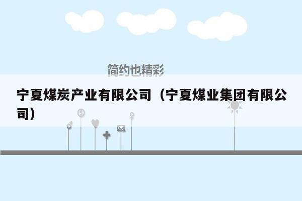 宁夏煤炭产业有限公司（宁夏煤业集团有限公司）